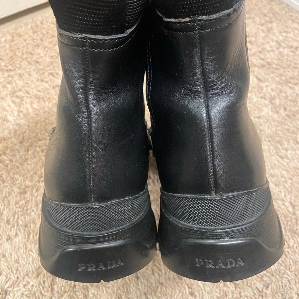 Prada military style women’s black boots. Size 39.
